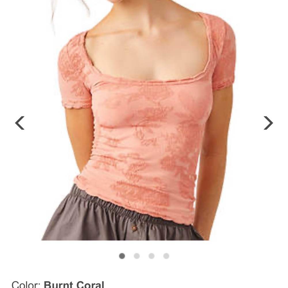 FREE PEOPLE Send Me Love Tee / Burnt Coral - Picture 3 of 7
